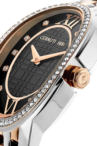 Montre à quartz en acier Norcia - Argenté et doré rose