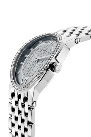 Reloj de cuarzo de acero Norcia - Plateado