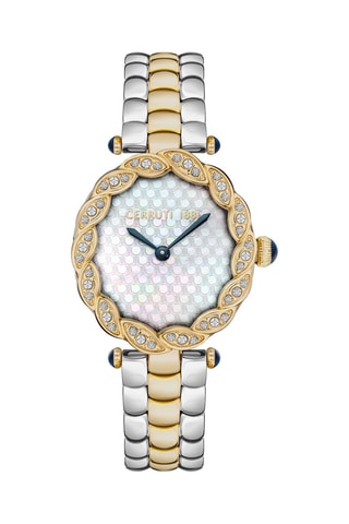 Reloj de cuarzo de acero y nácar Nemi