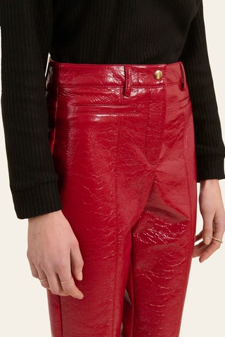 Pantalon taille haute - Rouge