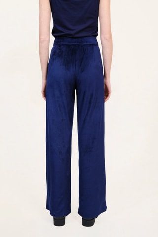 Pantalon en velours taille haute - Bleu marine