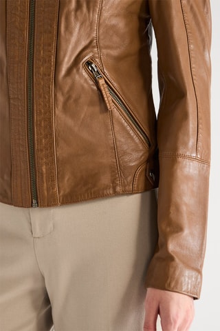 Veste en cuir d’agneau - Marron foncé