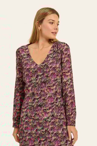 Robe droite - Fuchsia et kaki