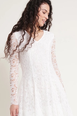 Robe patineuse en dentelle - Blanc