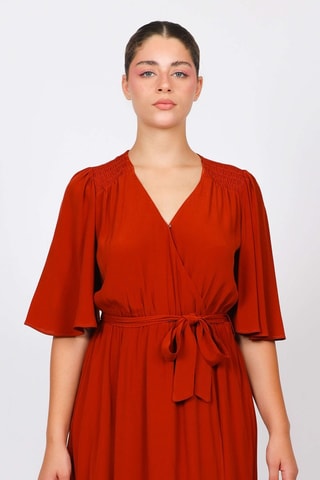 Robe portefeuille - Rouge brique