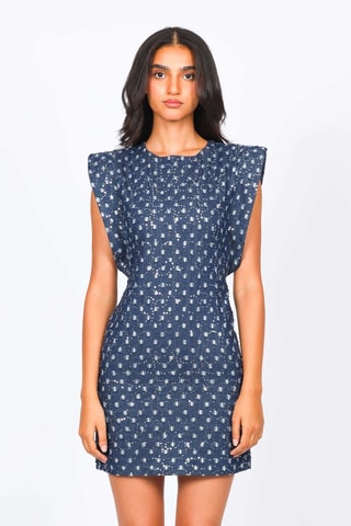 Robe droite en jean - Bleu marine