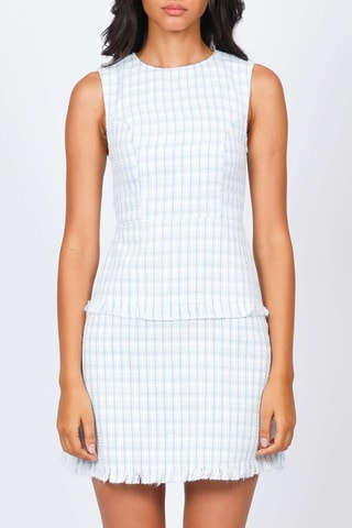 Robe droite en tweed - Bleu clair