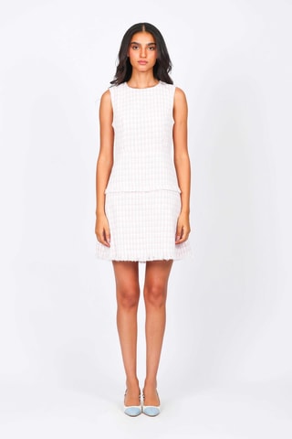 Robe droite en tweed - Rose