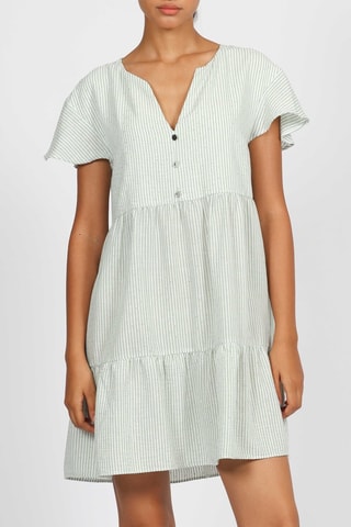 Robe trapèze - Vert clair et blanc