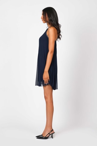 Robe plissée - Bleu marine