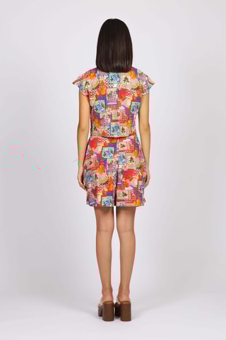 Chemisier - Orange et turquoise