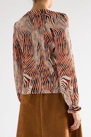 Blouse - Marron et écru