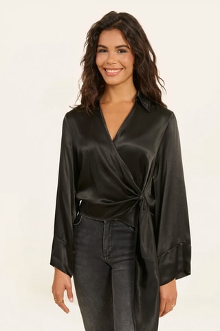 Blouse portefeuille - Noir