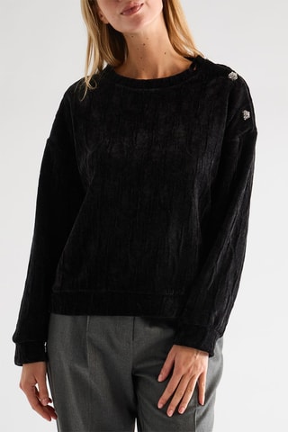 Sweat en velours - Noir