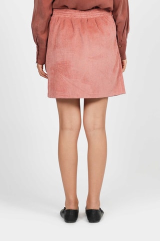 Jupe droite en velours taille haute - Corail