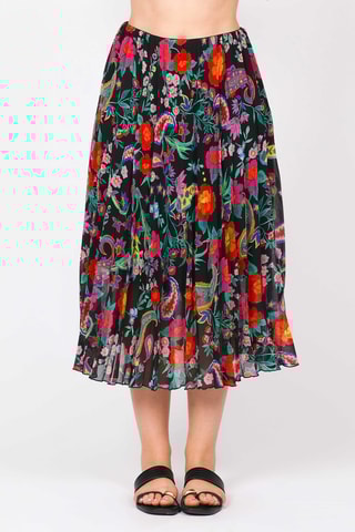 Jupe midi - Rouge et vert clair