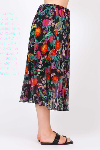 Jupe midi - Rouge et vert clair