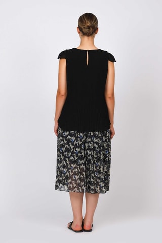 Jupe midi - Noir et bleu cobalt