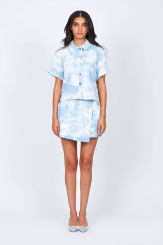 Jupe-short tie and dye - Ciel et blanc 