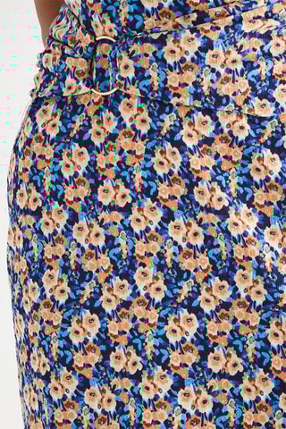 Jupe droite taille haute - Bleu