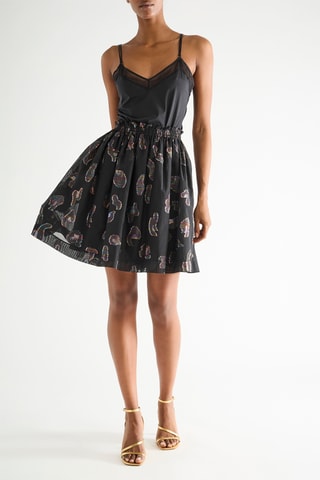 Jupe patineuse taille haute - Noir