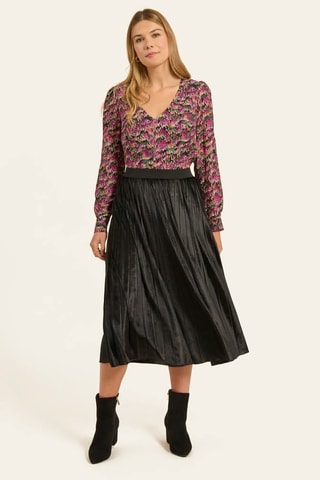 Jupe plissée taille haute - Noir