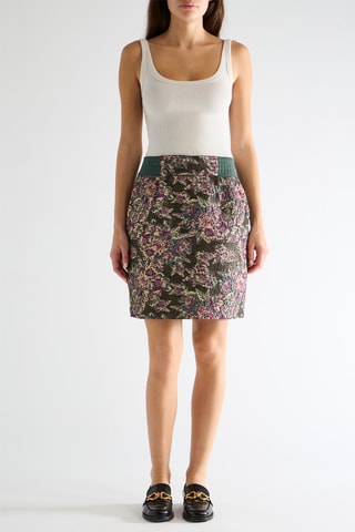 Minijupe taille haute - Violet et vert