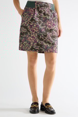 Minijupe taille haute - Violet et vert