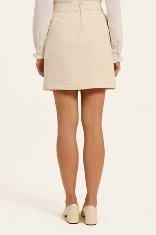 Jupe droite en tweed - Ecru
