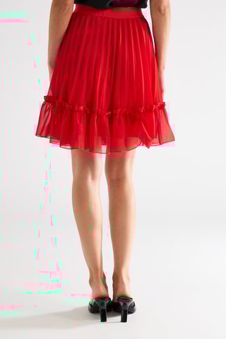 Jupe plissée taille haute - Rouge