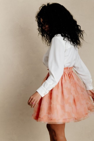 Jupe patineuse tie and dye en tulle - Orange