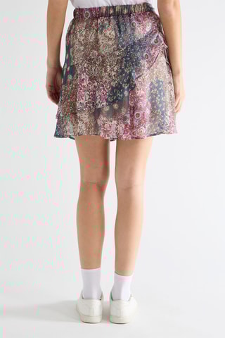 Jupe volantée taille haute - Bleu canard