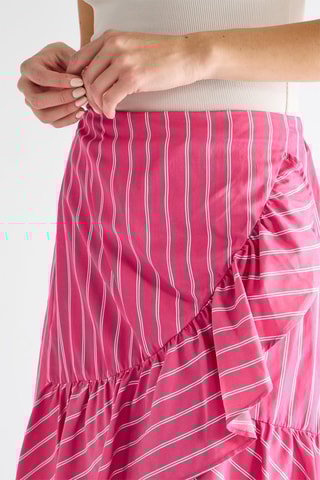 Jupe portefeuille taille haute - Rose et vert