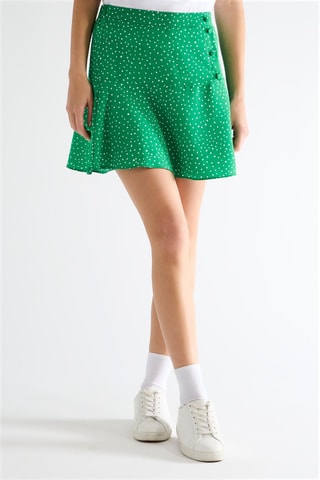 Jupe patineuse taille haute - Vert foncé