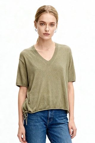 Top en laine et cachemire - Kaki