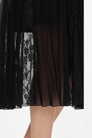 Jupe midi en dentelle - Noir