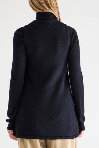 Jersey efecto doble prenda de lana - Azul marino