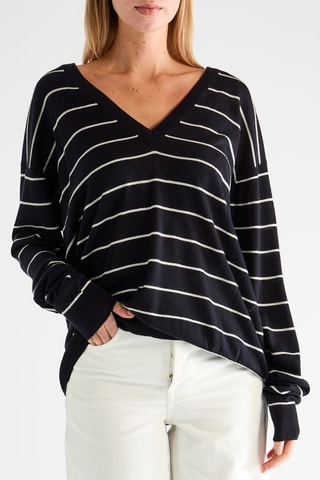 Jersey de lana - Azul marino y blanco