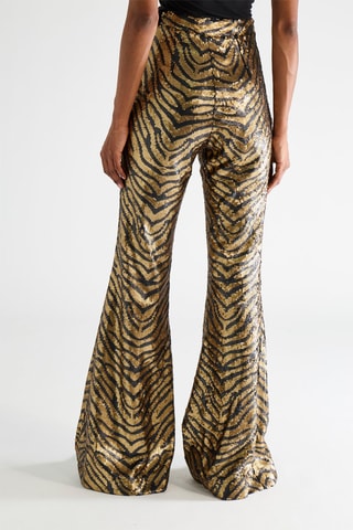 Pantalón bootcut de tiro alto - Dorado y negro