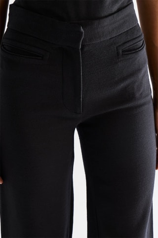 Pantalón flare de lana virgen - Negro