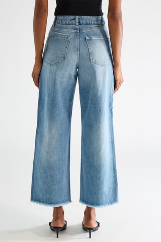 Vaquero wide leg de algodón orgánico - Azul