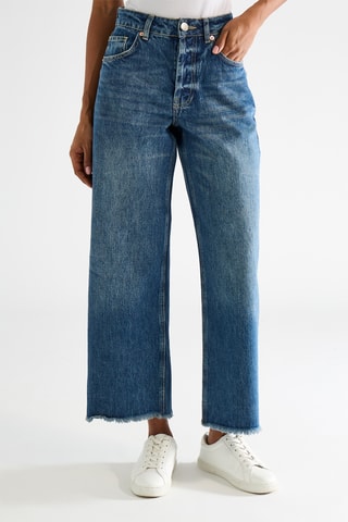 Vaquero wide leg de algodón orgánico - Azul