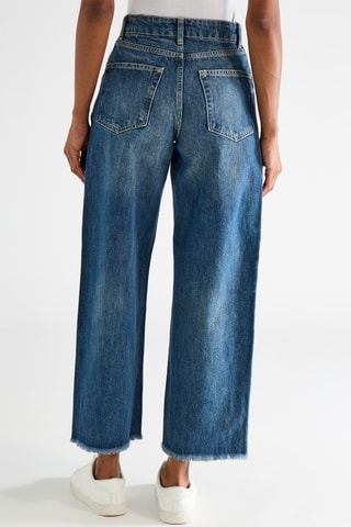 Vaquero wide leg de algodón orgánico - Azul