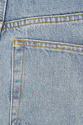 Vaquero wide leg de algodón orgánico de tiro alto - Azul