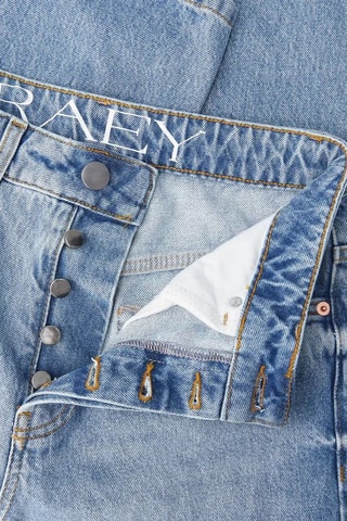 Vaquero tapered de tiro alto de algodón orgánico - Azul claro