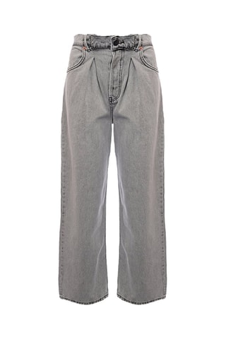 Vaquero de algodón orgánico de tiro alto - Gris oscuro