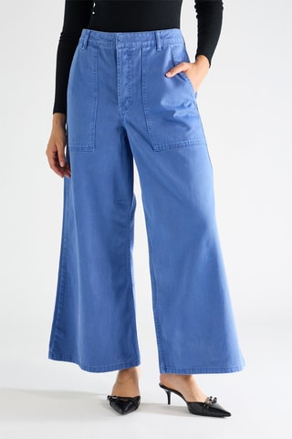 Vaquero wide leg de algodón orgánico - Azul cobalto