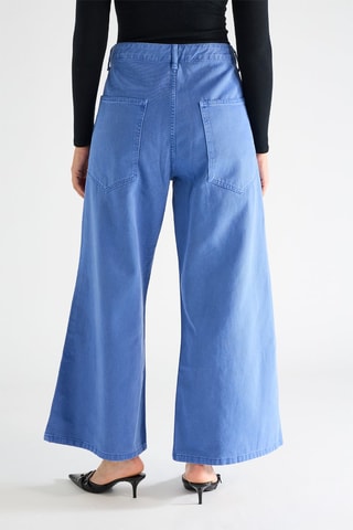 Vaquero wide leg de algodón orgánico - Azul cobalto