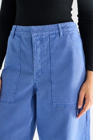 Vaquero wide leg de algodón orgánico - Azul cobalto