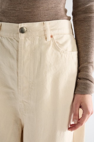 Vaquero baggy de algodón orgánico - Marfil